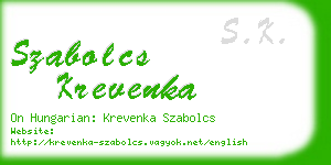 szabolcs krevenka business card